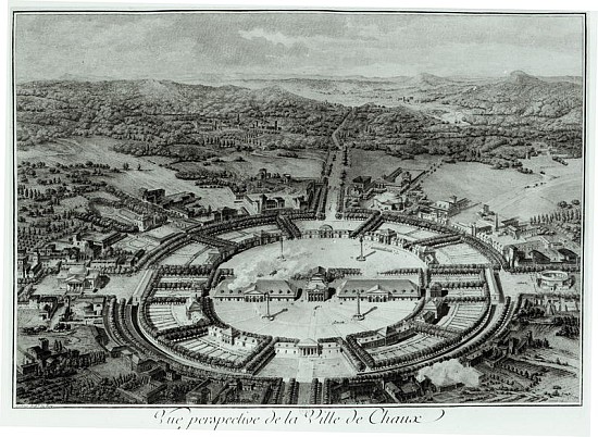 Perspective View of the Town of Chaux, c. 1804 de Claude Nicolas Ledoux