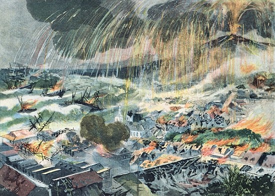 Eruption of a Volcano on Martinique, from ''Le Petit Parisien'', 15th May 1902 de Clement Auguste Andrieux