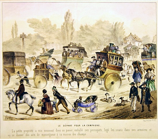 Departure for the country, mid nineteenth century de Clement Pruche