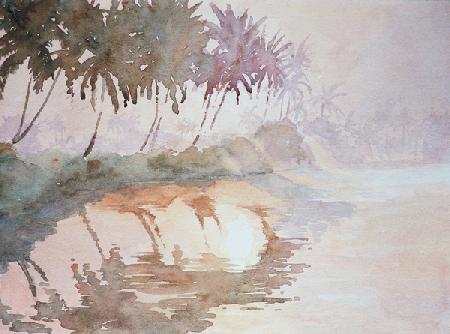 636 Backwaters, sun rising through mist