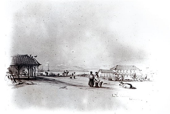 View of Valparaiso, 1834 (pencil & w/c on paper) de Conrad Martens