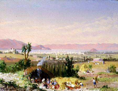 A View of Mexico City with an Encampment de Conrad Wise Chapman