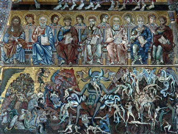 Hell, detail of the Last Judgement from the vault above the apse de Coppo  di Marcovaldo