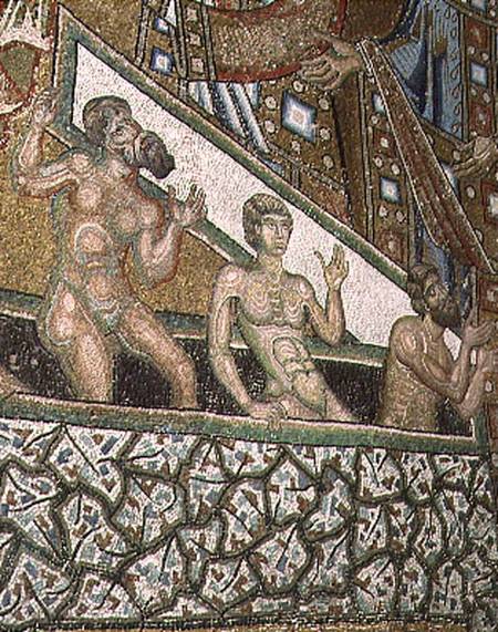 The Last Judgement, detail of the damned entering hell, from the vault above the apse de Coppo  di Marcovaldo