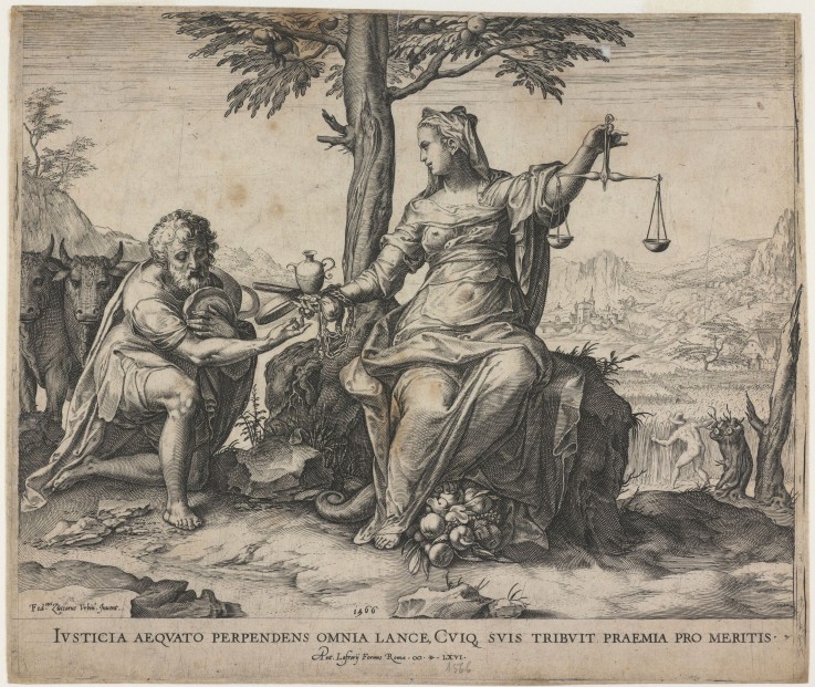 Justice Rewards Toil de Cornelis Cort