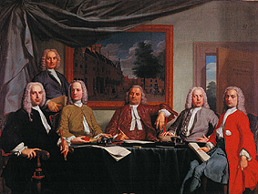 The rulers of the piece Georgshauses in Haarlem. de Cornelis Gerritsz. Dekker