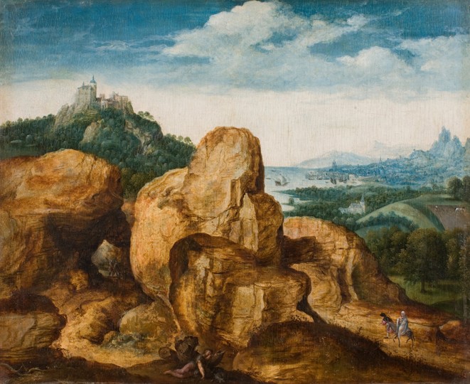 Landscape with Flight into Egypt de Cornelis Massys