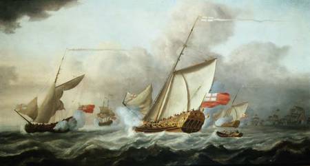 The Royal Yacht 'Mary' Exchanging Salutes de Cornelis van de Velde