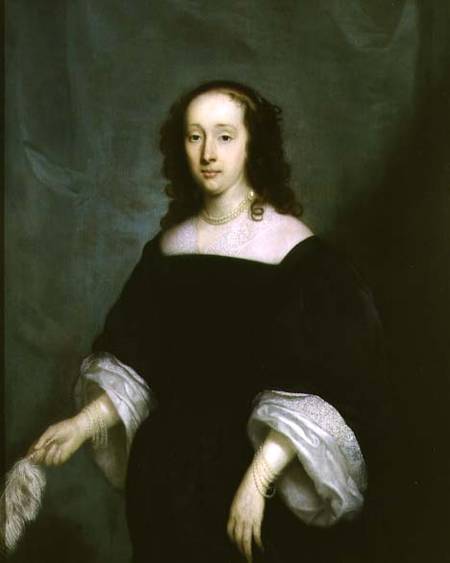 Portrait of a Lady Holding a Feather de Cornelius I Janssens van Ceulen