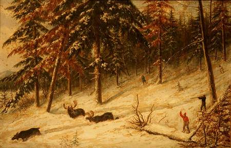 Hunting Moose de Cornelius Krieghoff