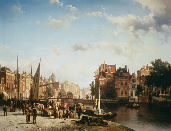 Amsterdam, Rokin and Langebrugsteeg de Cornelius Springer