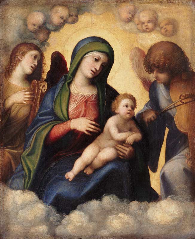 Madonna and Child and child in Glory, c.1520 de Correggio (eigentl. Antonio Allegri)