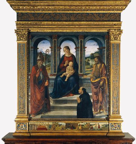 Maria mit Kind, zwei Heiligen und einem Stifter