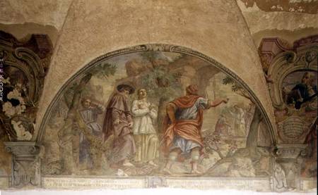 St. Dominic Converting a Heretic, lunette from the fresco cycle of the Life of St. Dominic, in the c de Cosimo Ulivelli