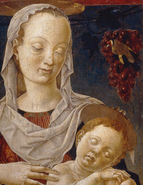 Cosme Tura, La Vierge a l''Enfant, Detail de Cosme um Tura