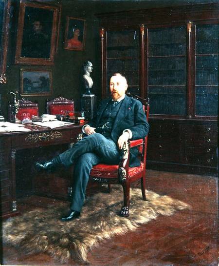 Portrait of Paul Marmottan (1856-1932) in his Study de count of Rosen