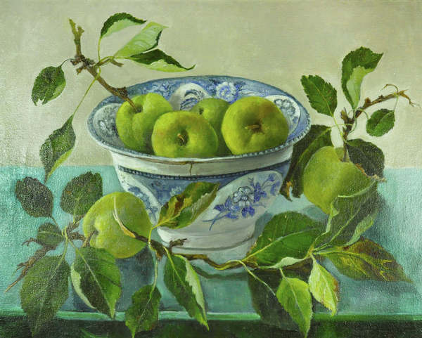 Apples and blue Bowl de Cristiana  Angelini