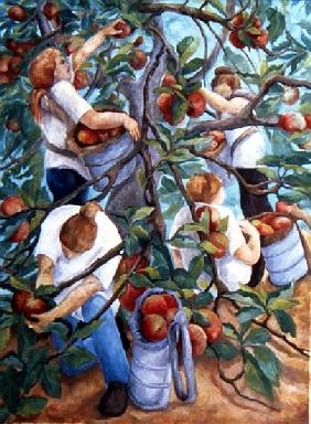 Apple Pickers, 1996 (oil on canvas) 