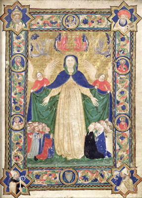 Virgin of the Misericordia, frontispiece from a book of the Scuola della Trinita dei Frati Teutonici de Cristoforo Cortese
