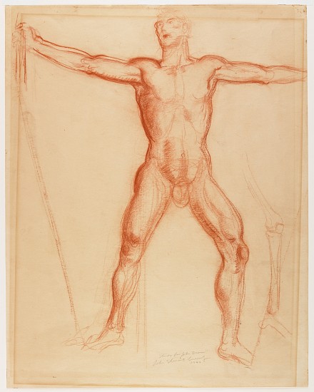 Study for the figure of John Brown in the Tragic Prelude mural for the Kansas Statehouse de John Steuart Curry