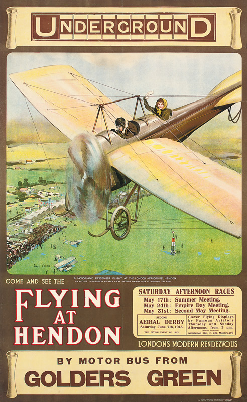 'Flying at Hendon', an advertising poster de Cyrus Cuneo