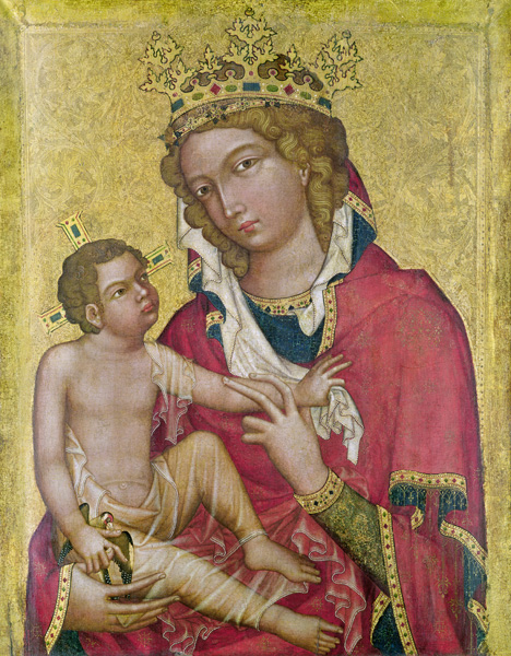 Virgin and Child, c.1350 (marouflage & tempera on panel) de Czech School
