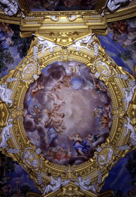 The 'Sala di Apollo' (Hall of Apollo) detail of ceiling decoration depicting Cosimo I de'Medici (151 de Pietro da Cortona, 