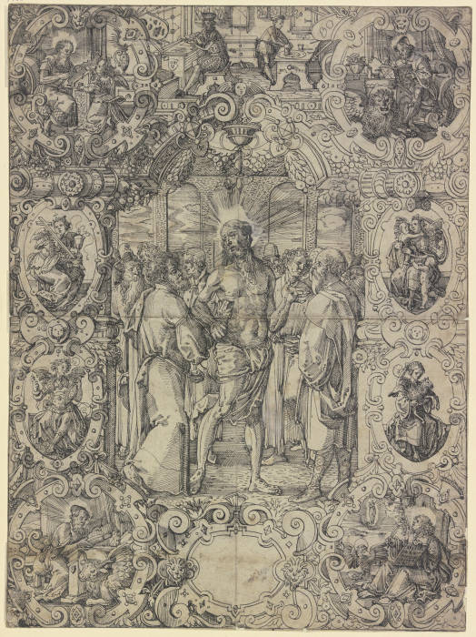 Scheibenriss mit Christus und dem ungläubigen Thomas de Daniel Lindtmayer d. J.