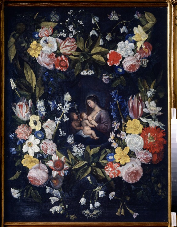 Floral Wreath with Madonna and Child de Daniel Seghers