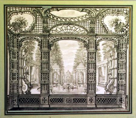 Study for a decorative mural, 1735 (pen, brush and de Daniel the Younger Marot