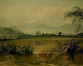 Mexican countryside with Xochimilco. de Daniel Thomas Egerton