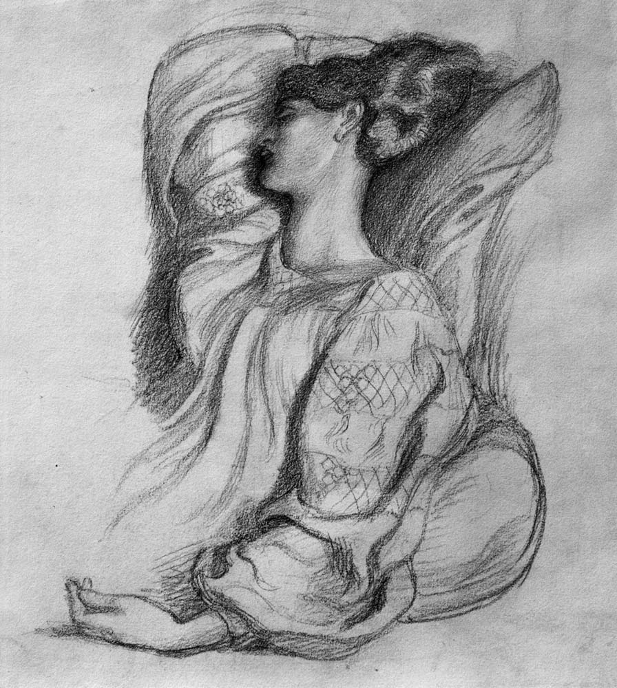 Jane Morris / Drawing by Rossetti de Dante Gabriel Rossetti