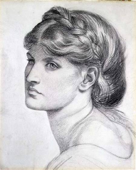 Portrait of Alexa Wilding, a study for 'The Bower Meadow' de Dante Gabriel Rossetti
