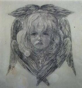 Study for the head of a child angel in 'The Blessed Damozel'