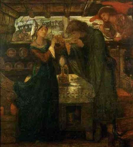 Tristram and Isolde Drinking the Love Potion de Dante Gabriel Rossetti