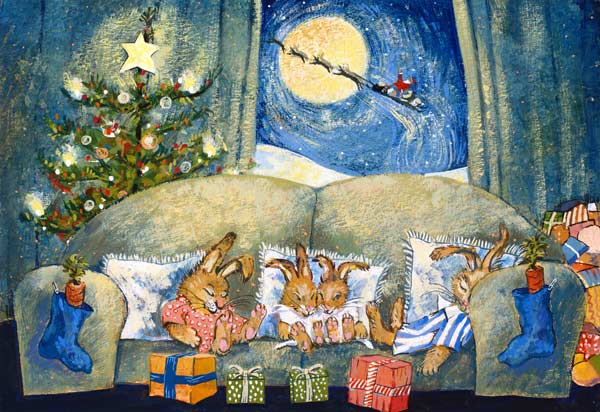 Christmas, sleeping rabbits, 1995  de David  Cooke