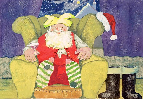 Santa Warming his Toes  de David  Cooke