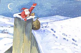 Santa going down the Chimney 