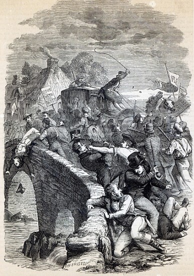 Election Riot at Hawick, 1837, illustration from ''Cassell''s Illustrated History of England'', publ de David Henry Friston