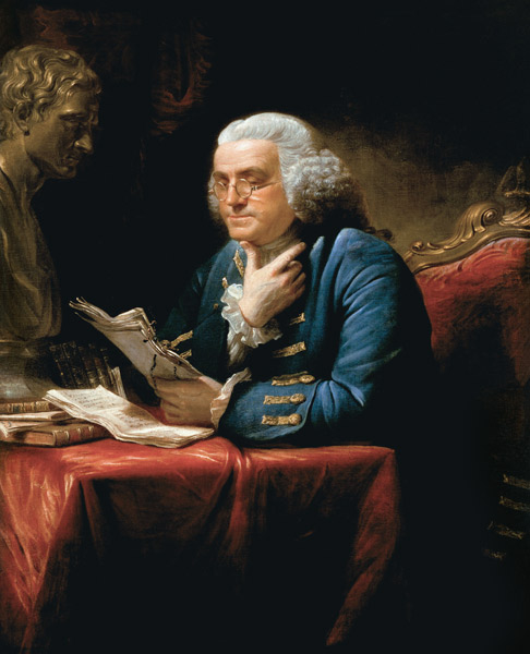 Portrait of Benjamin Franklin de David Martin