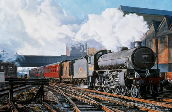 A ''Thompson'' B1 Class Moving Empty Stock on a Cold February Morning, 1998 (oil on canvas)  de David  Nolan