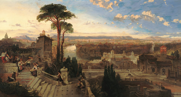 Rome, twilight, view from the Convent of San Onofrio on Mount Janiculum, c.1853-55 de David Roberts