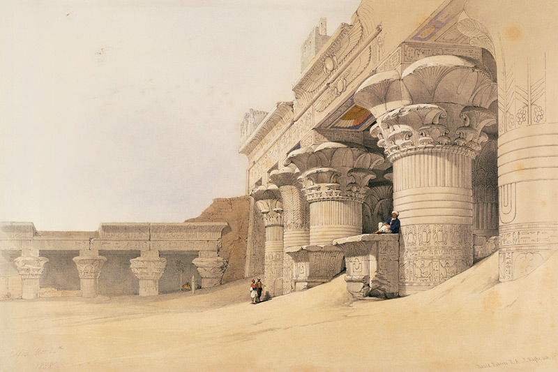 Temple of Horus, Edfu, from ''Egypt and Nubia''; engraved by Louis Haghe (1806-85) published in Lond de David Roberts