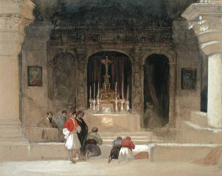 Chapel of St. Helena, Holy Sepulchre, Jerusalem, from 'The Holy Land', 1842-49 (w/c de David Roberts