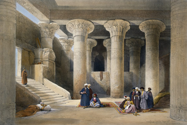 Interior of the Temple at Esna, Upper Egypt, from ''Egypt and Nubia''; engraved by Louis Haghe (1806 de David Roberts