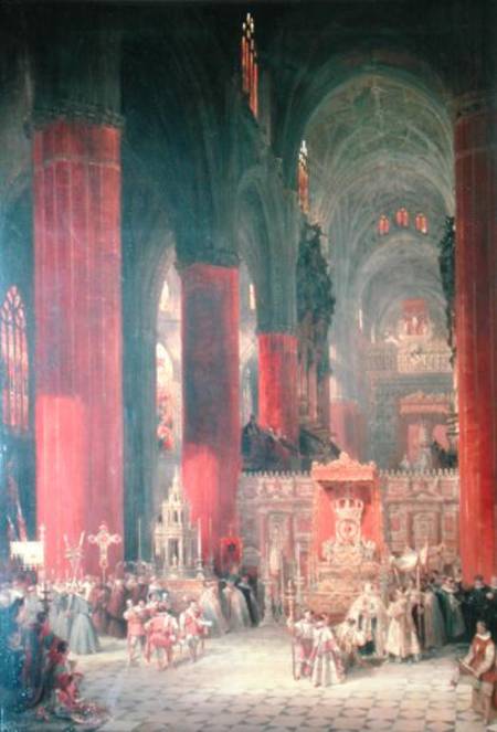 Procession in Seville Cathedral de David Roberts