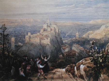 The Town and Castle at Loja, Spain de David Roberts