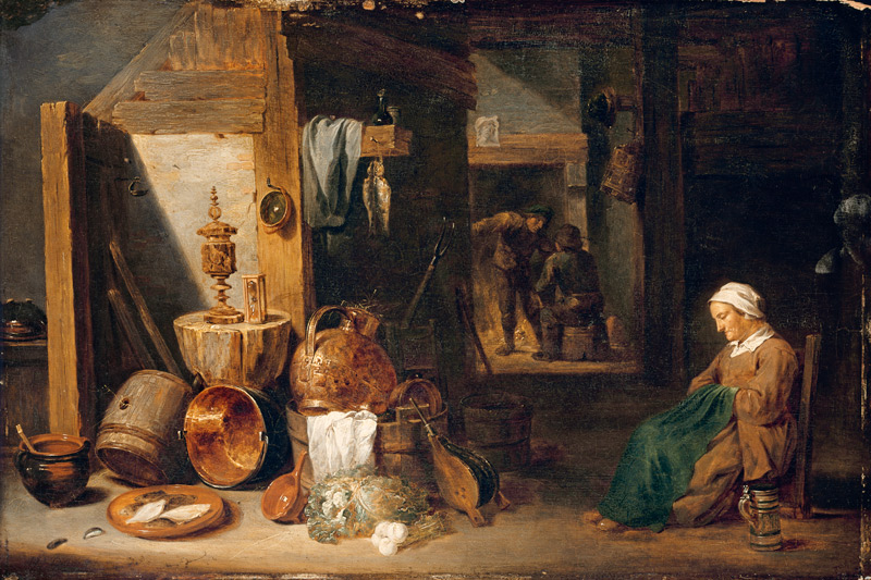 D.Teniers, Interior with a Woman. de David Teniers
