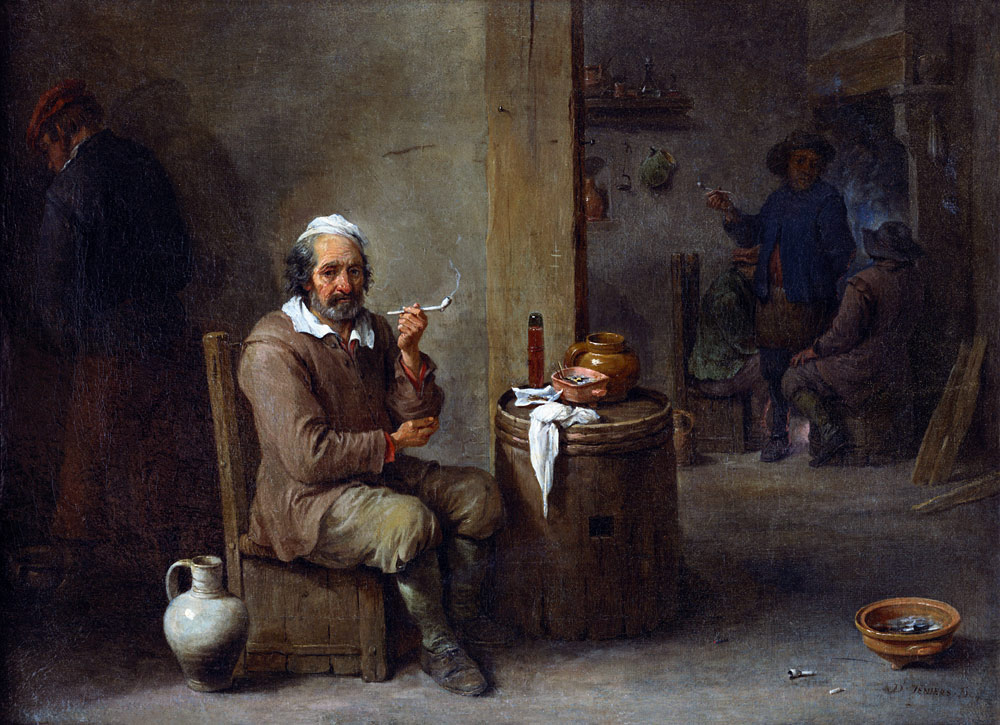 Rauchender Bauer in einem Wirtshaus. de David Teniers