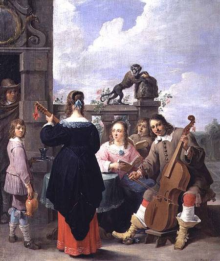 The Artist and his Family in Concert (panel) de David Teniers